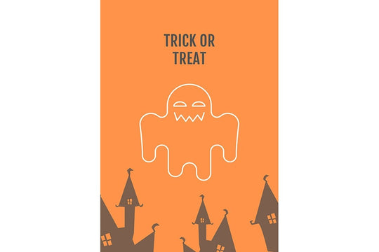 Halloween traditions postcards with linear glyph icon set