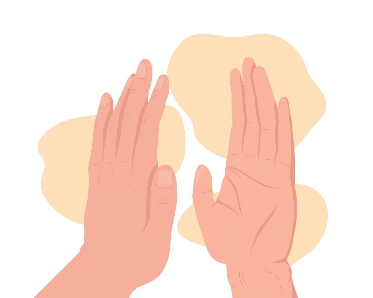 Handclap and fists 2D vector isolated illustration set
