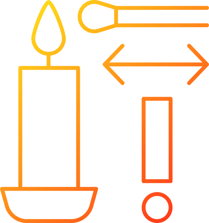 Handmade candles label gradient linear vector manual label icons set