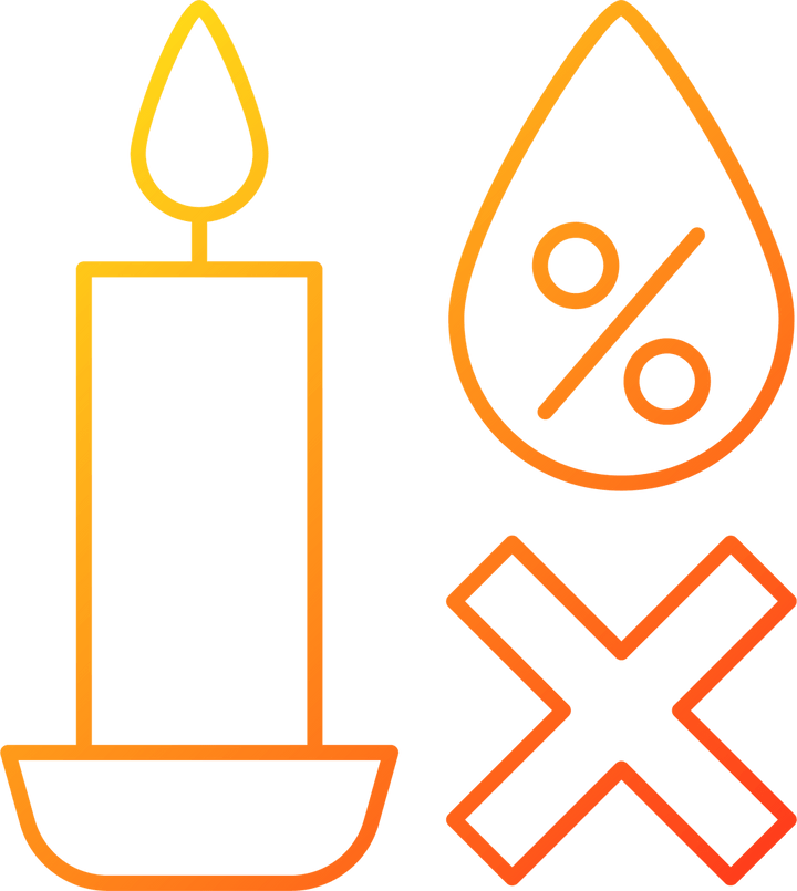 Handmade candles label gradient linear vector manual label icons set