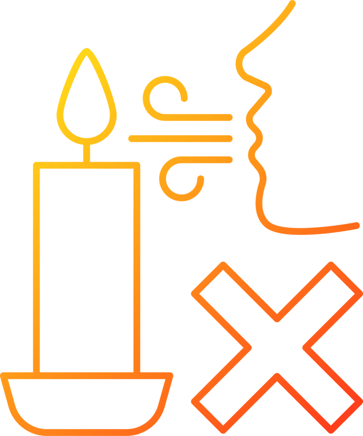 Handmade candles label gradient linear vector manual label icons set
