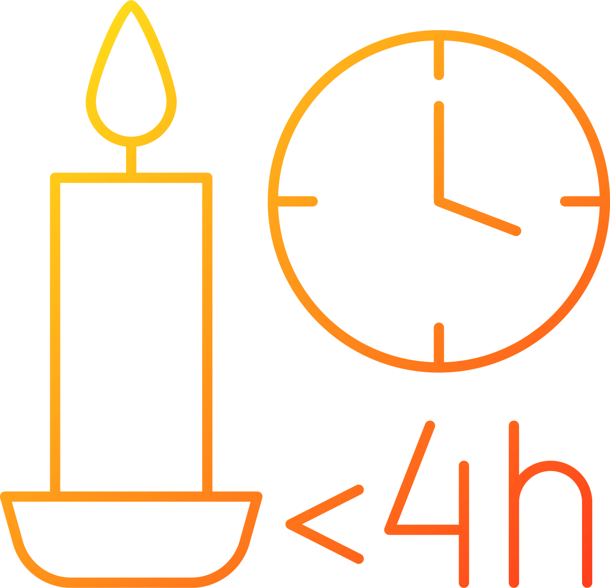 Handmade candles label gradient linear vector manual label icons set