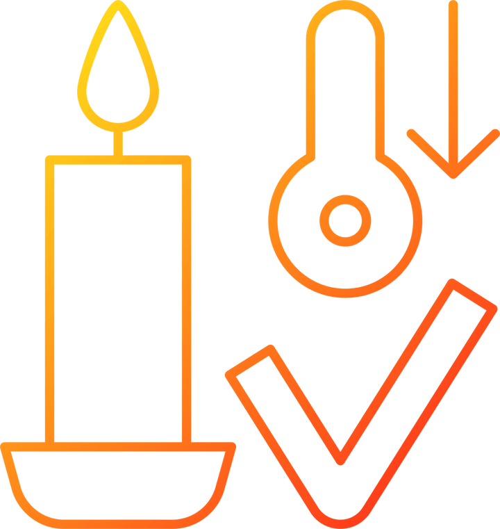 Handmade candles label gradient linear vector manual label icons set