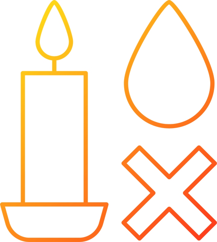 Handmade candles label gradient linear vector manual label icons set