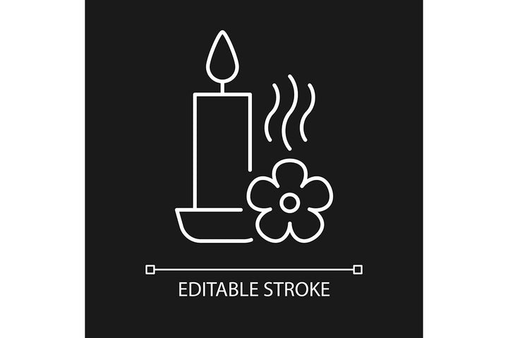 Handmade candles label linear manual label icons set for dark and light mode