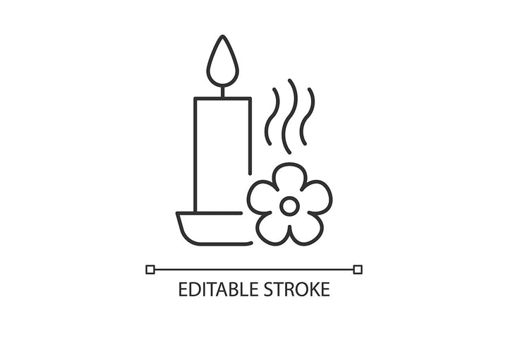 Handmade candles label linear manual label icons set for dark and light mode