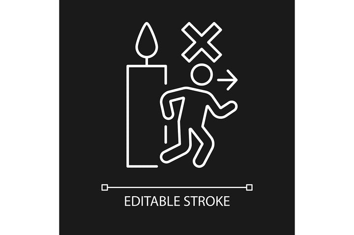 Handmade candles label linear manual label icons set for dark and light mode