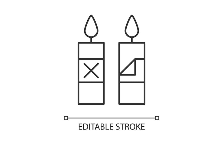 Handmade candles label linear manual label icons set for dark and light mode