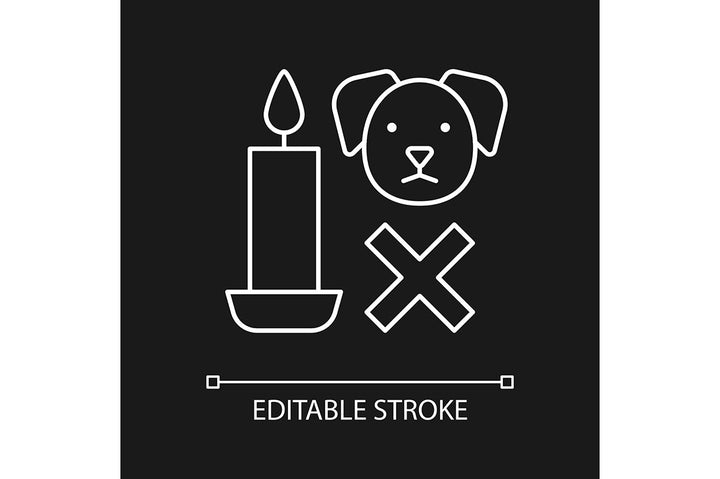 Handmade candles label linear manual label icons set for dark and light mode