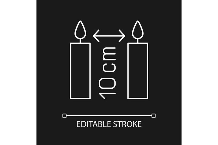 Handmade candles label linear manual label icons set for dark and light mode