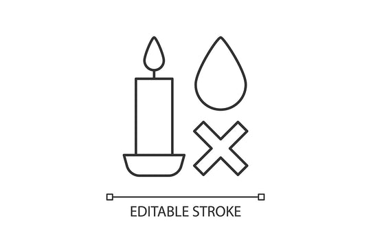 Handmade candles label linear manual label icons set for dark and light mode