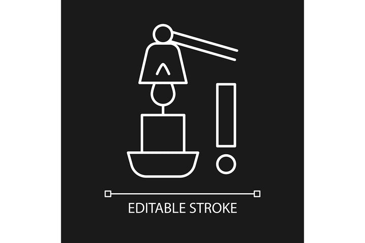 Handmade candles label linear manual label icons set for dark and light mode