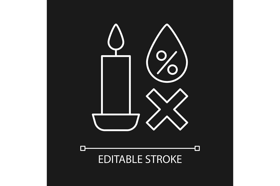 Handmade candles label linear manual label icons set for dark and light mode