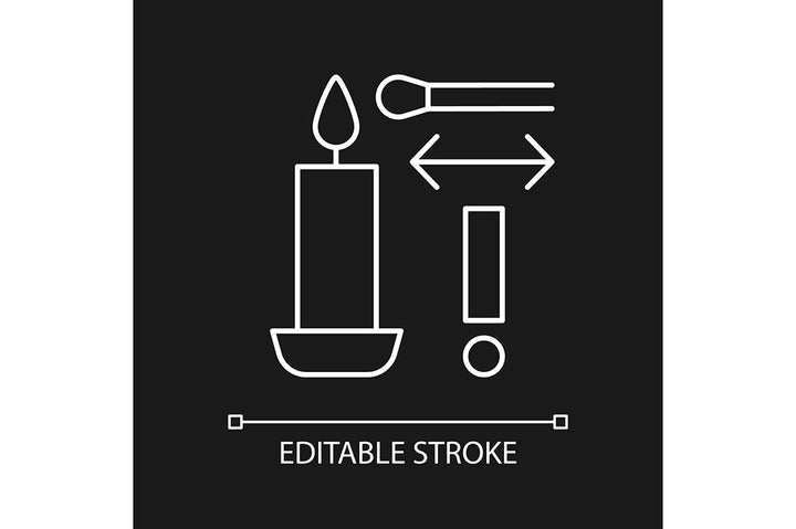 Handmade candles label linear manual label icons set for dark and light mode