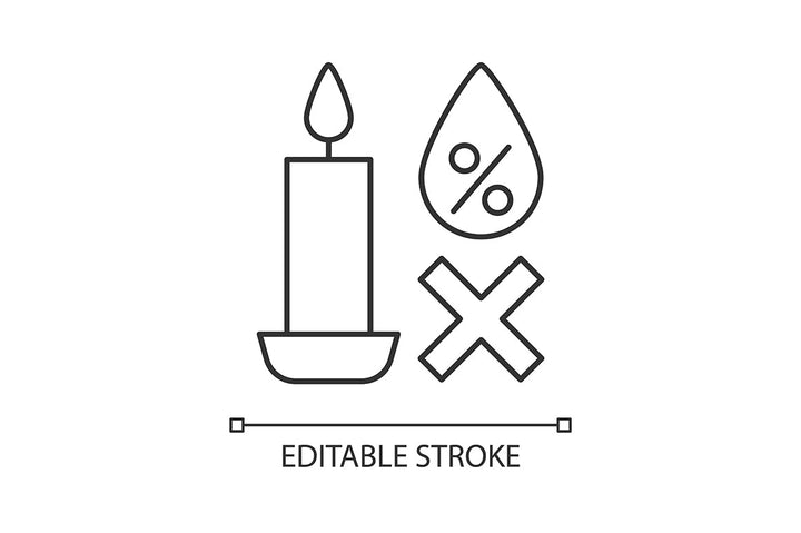 Handmade candles label linear manual label icons set for dark and light mode