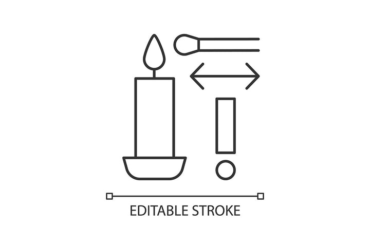 Handmade candles label linear manual label icons set for dark and light mode