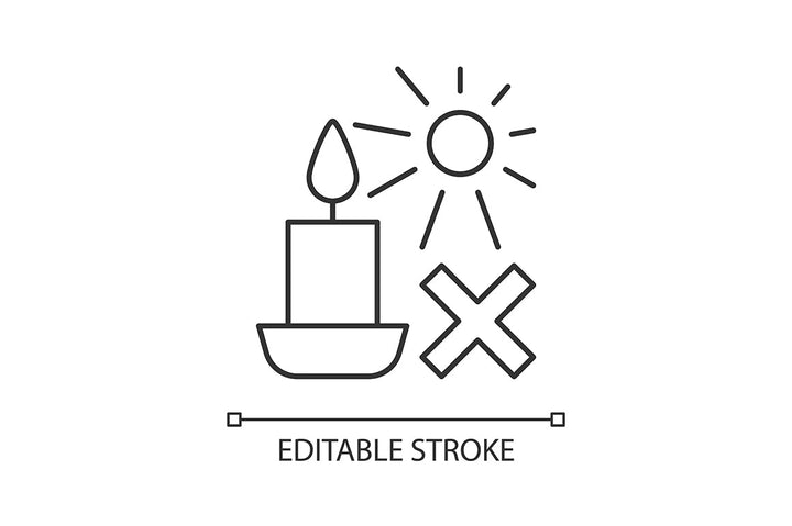 Handmade candles label linear manual label icons set for dark and light mode