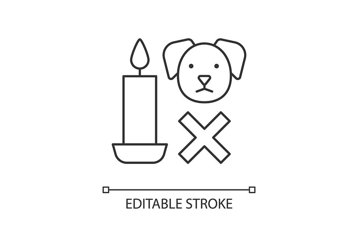 Handmade candles label linear manual label icons set for dark and light mode