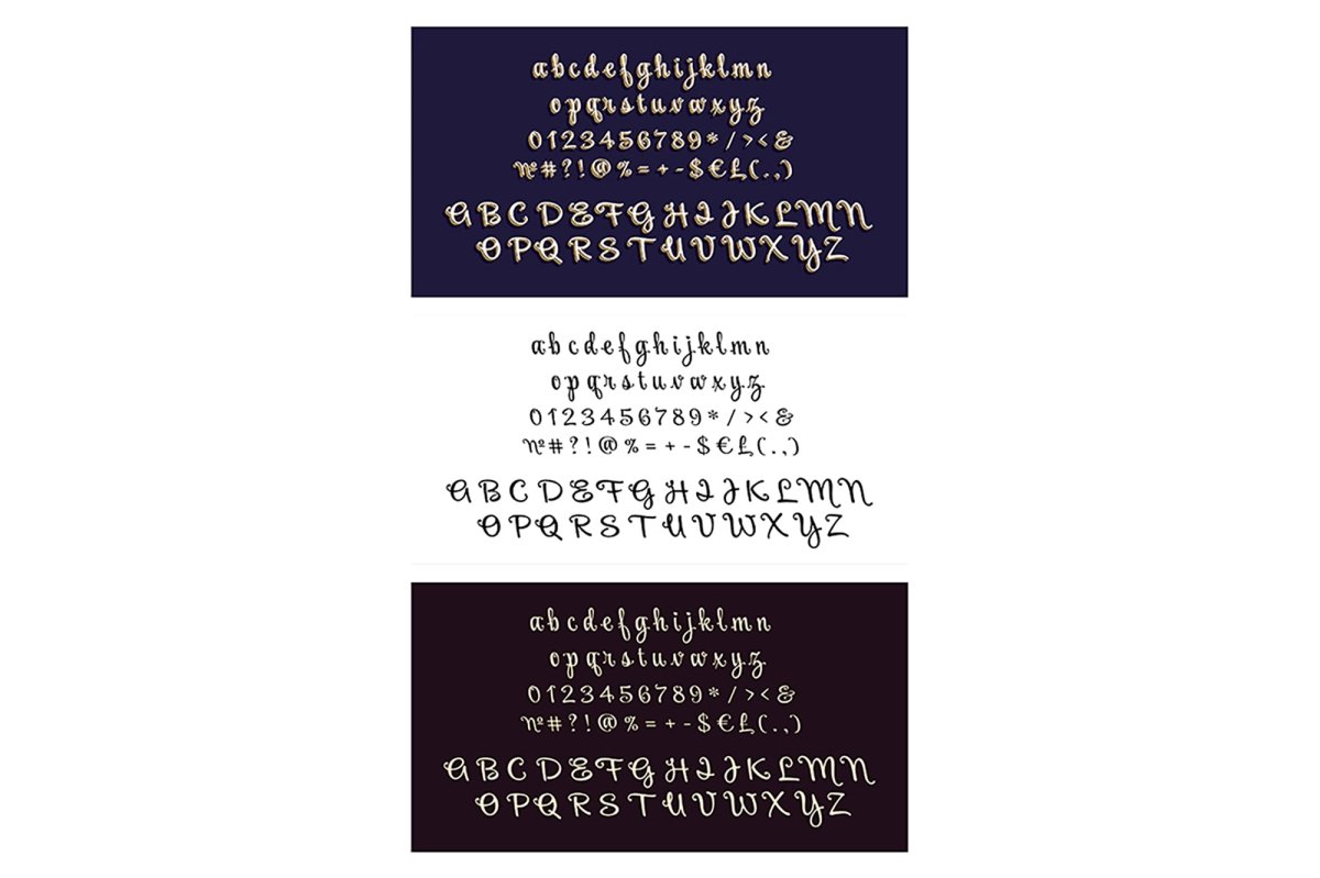 Handwritten modern script alphabet set