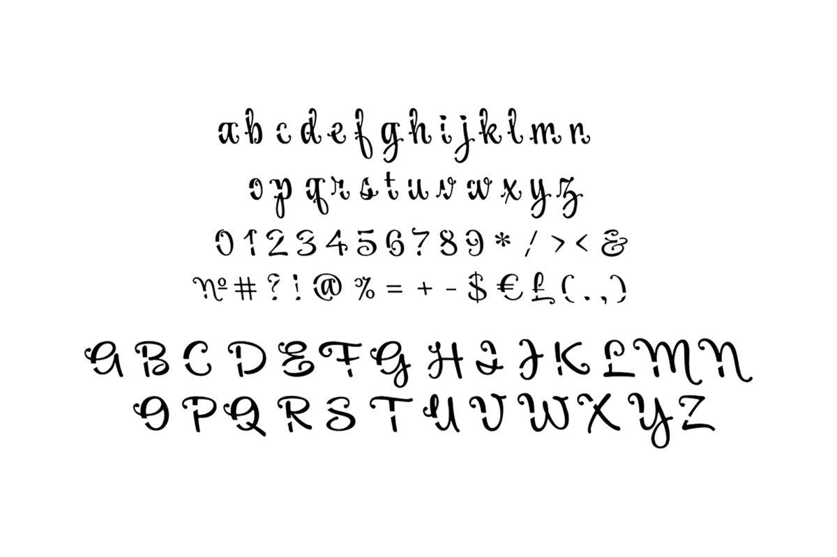Handwritten script alphabet bundle