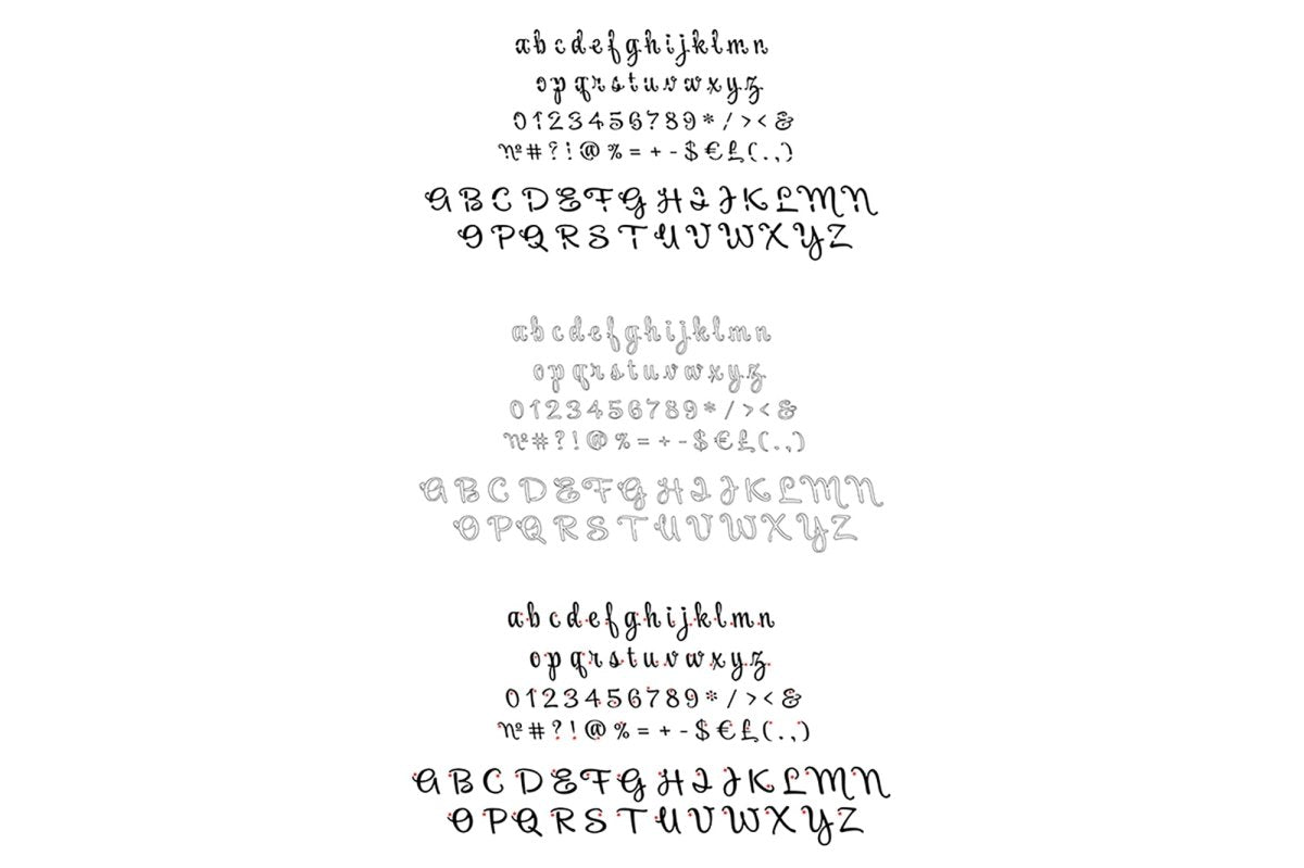 Handwritten script alphabet bundle