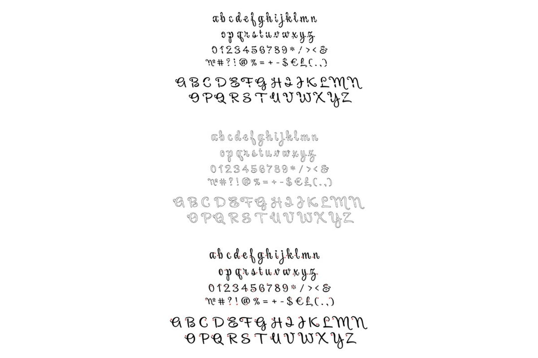 Handwritten script alphabet bundle