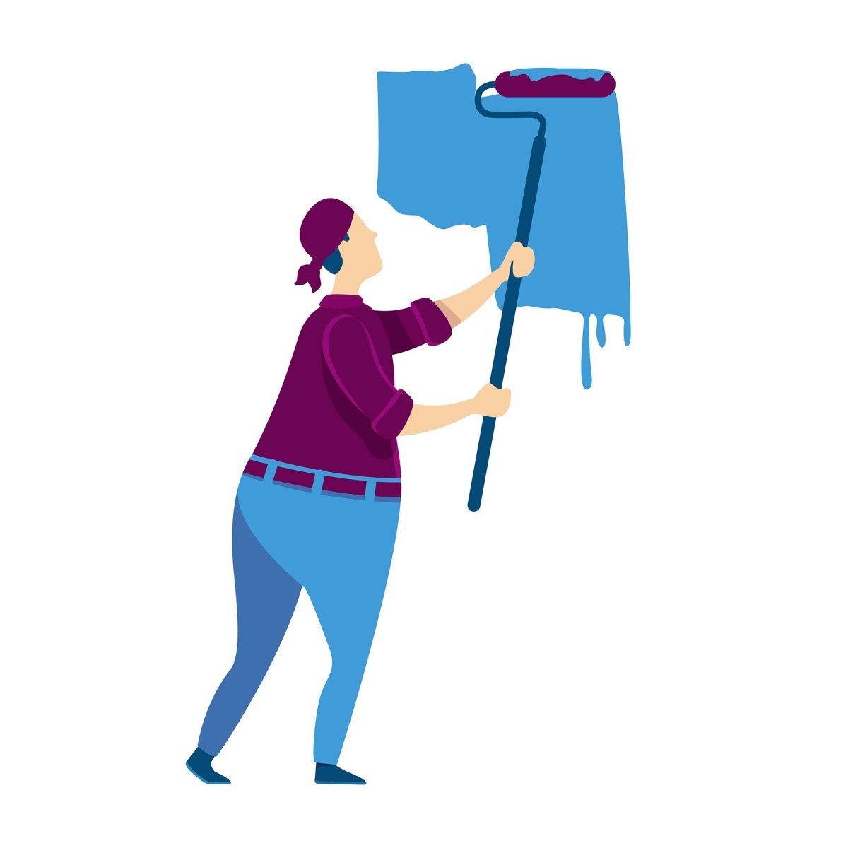 Handyman flat color vector faceless characters set