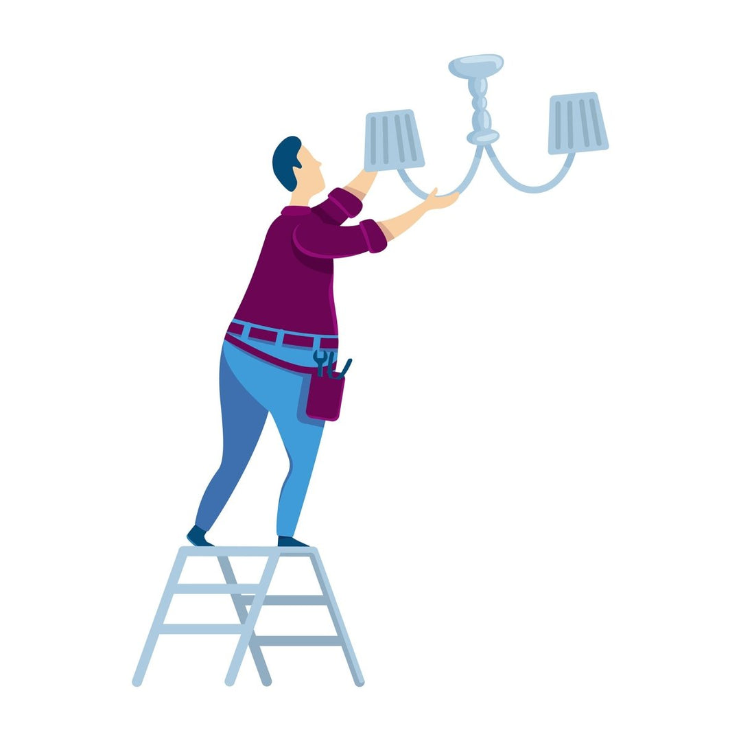 Handyman flat color vector faceless characters set