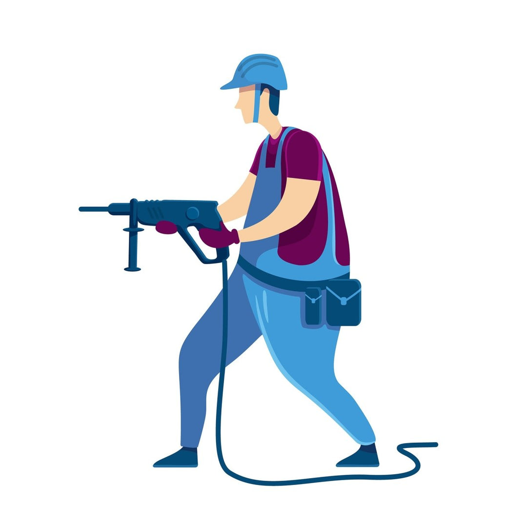 Handyman flat color vector faceless characters set