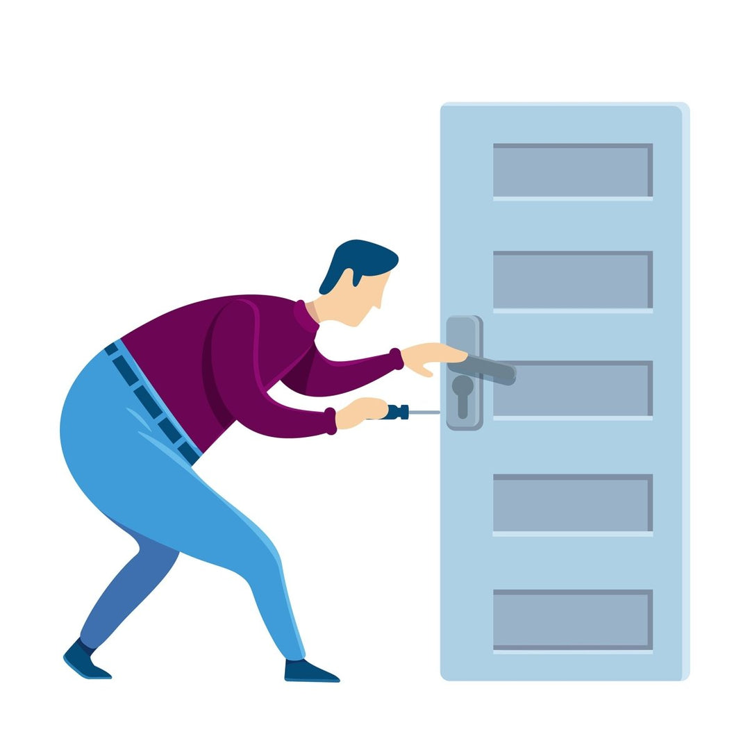 Handyman flat color vector faceless characters set