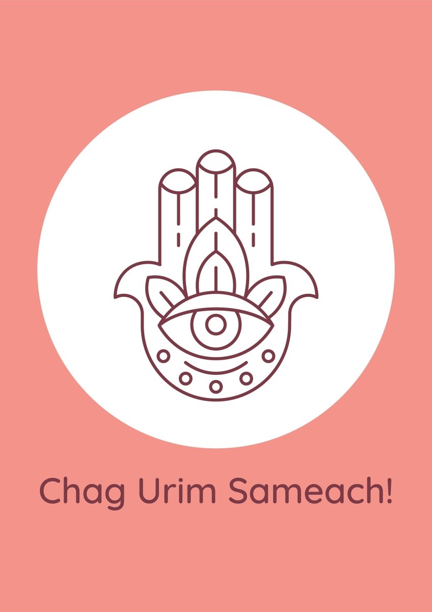 Hanukkah celebrating postcards with linear glyph icon set