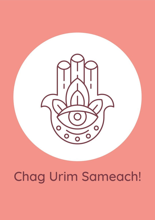 Hanukkah celebrating postcards with linear glyph icon set