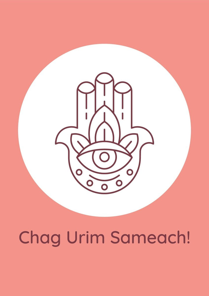 Hanukkah celebrating postcards with linear glyph icon set