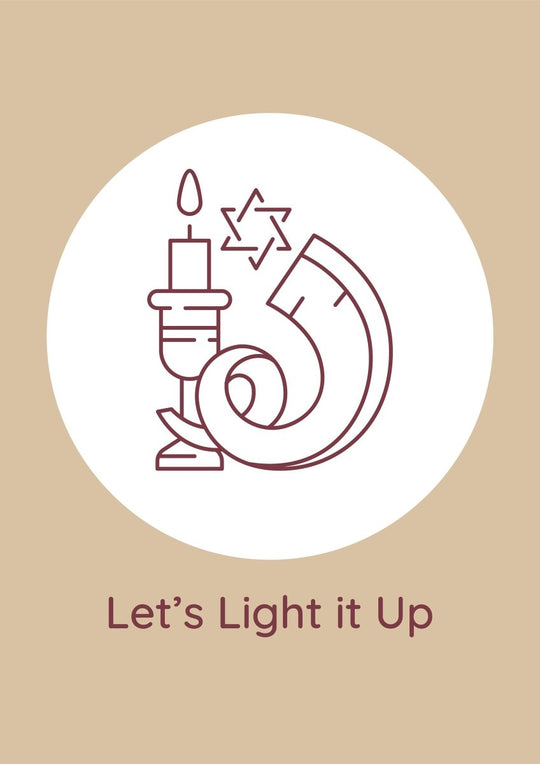 Hanukkah celebrating postcards with linear glyph icon set