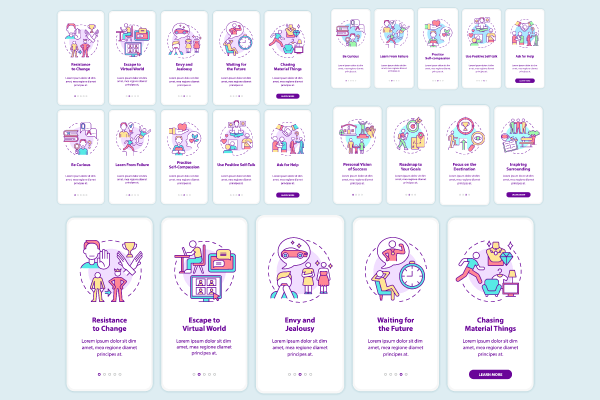 Happiness Mindset App Page Bundle