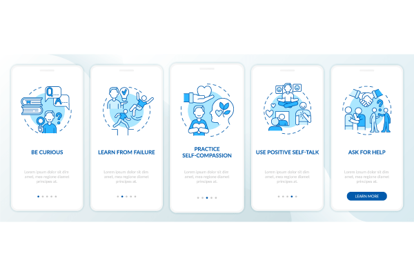 Happiness Mindset App Page Screen Bundle