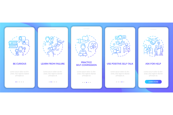 Happiness Mindset App Page Screen Bundle