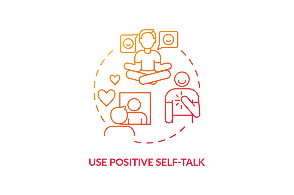 Happiness mindset concept icons bundle