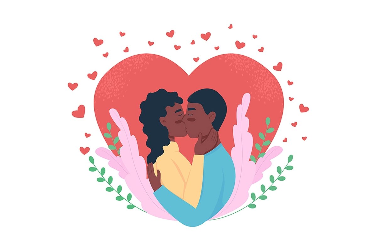 Happy couples vector isolated illustration bundle