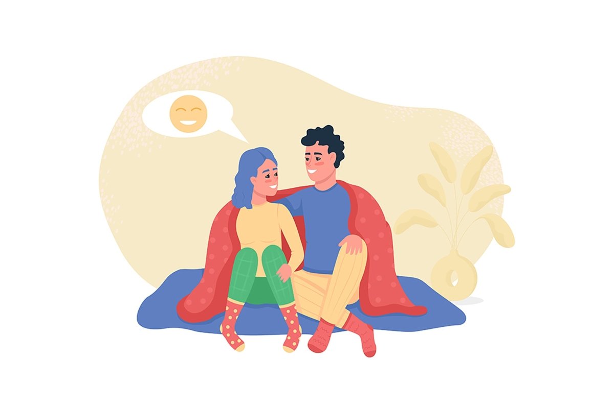 Happy couples vector isolated illustration bundle