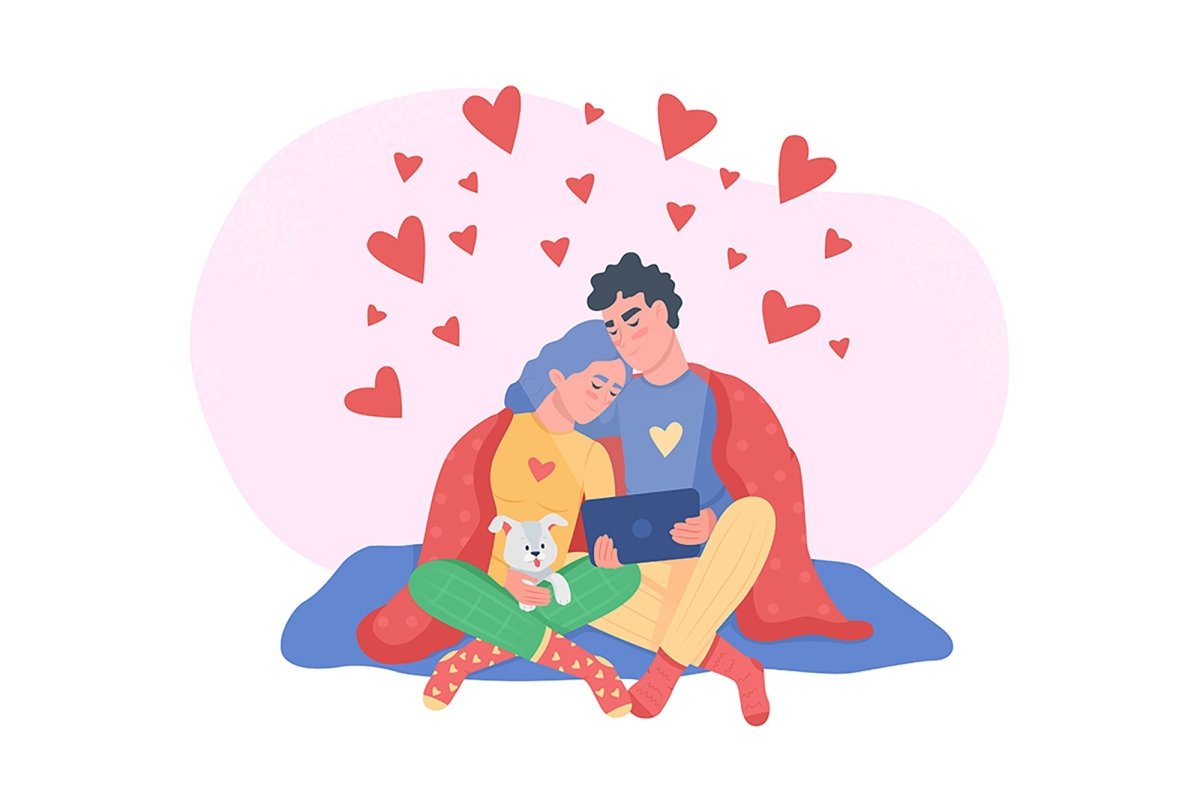 Happy couples vector isolated illustration bundle