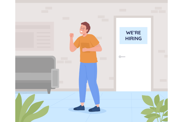 Happy for Job Offer Illustrations