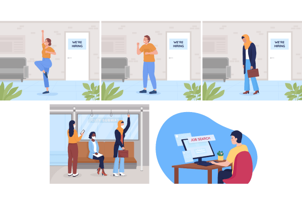 Happy for Job Offer Illustrations