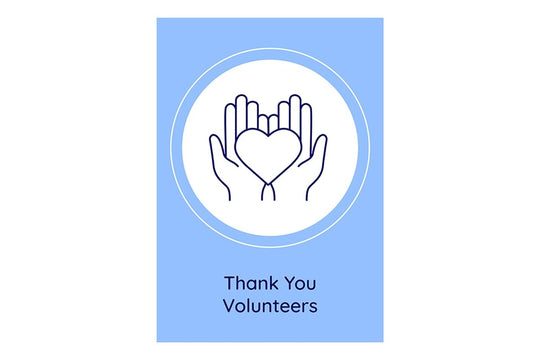 Happy global volunteer day postcards with linear glyph icon set