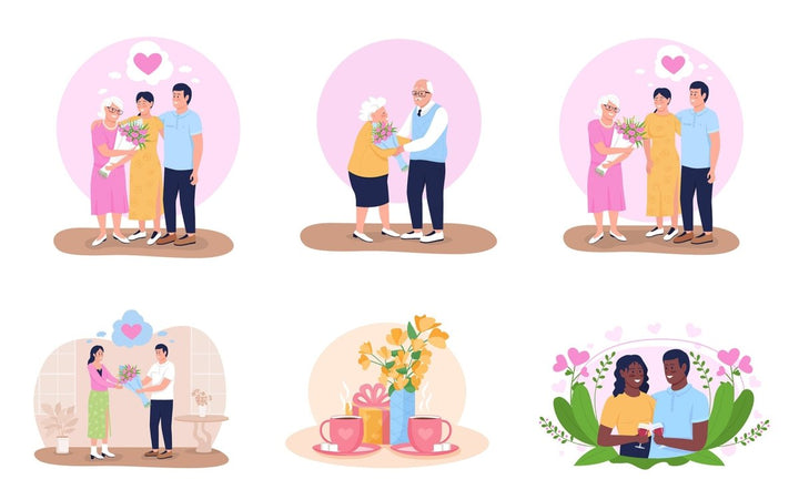 Happy mother day illustration bundle