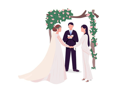 Happy newlyweds couples vector character set