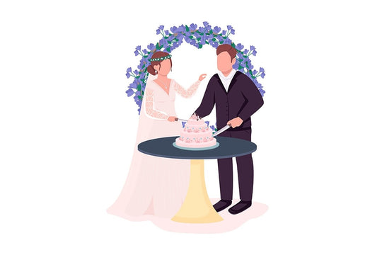 Happy newlyweds couples vector character set