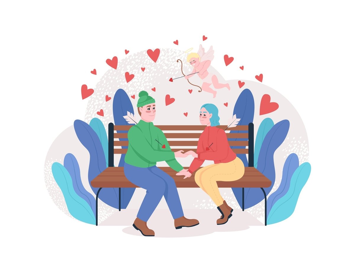 Happy Valentines day color vector illustration bundle