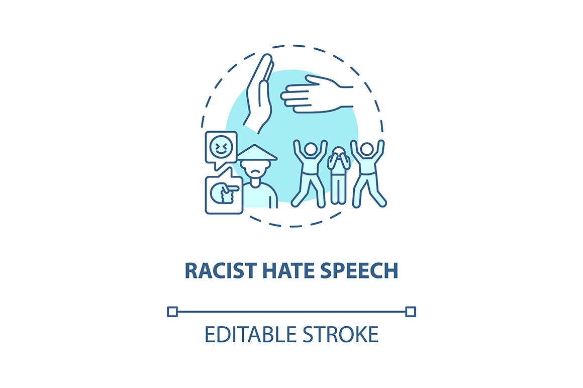 Hate speech concept icons bundle