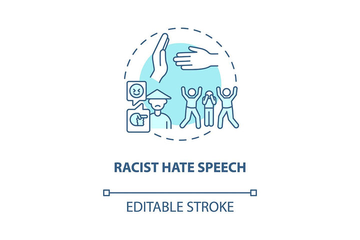 Hate speech concept icons bundle